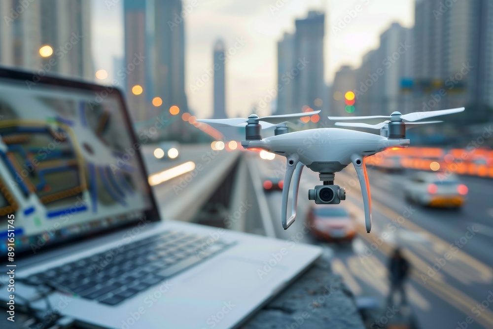 drones using at construction site