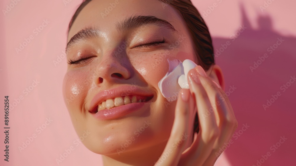 The Woman with Skincare Routine