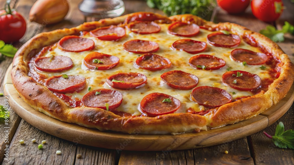 Savory fusion of Italian classics and Korean flair, salami and melted cheese atop a crispy crust, a cheesy indulgence awaits.