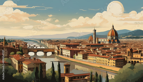 Panoramic city view of Florence