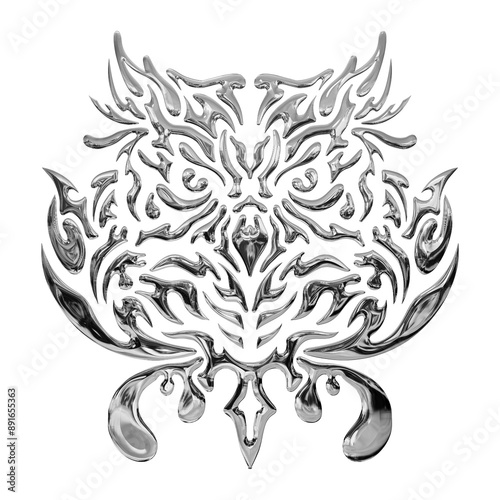 Tribal Owl Chrome Transparent Background 