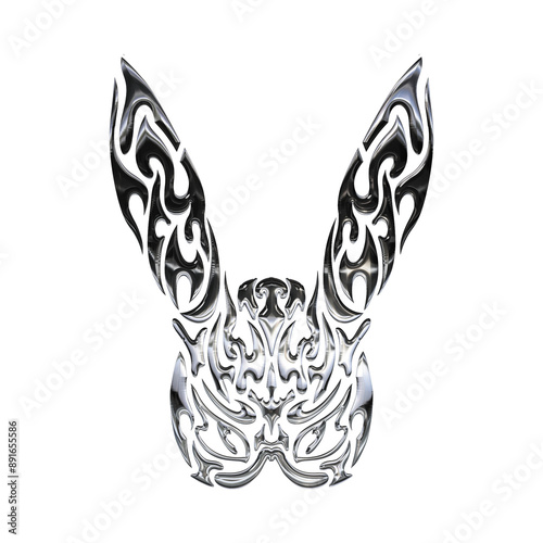 Tribal Rabbit Chrome Transparent Background 