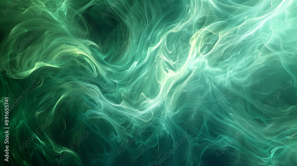 Ethereal Green Flowing Abstract Energy Ethereal Green Flowing Abstract Energy