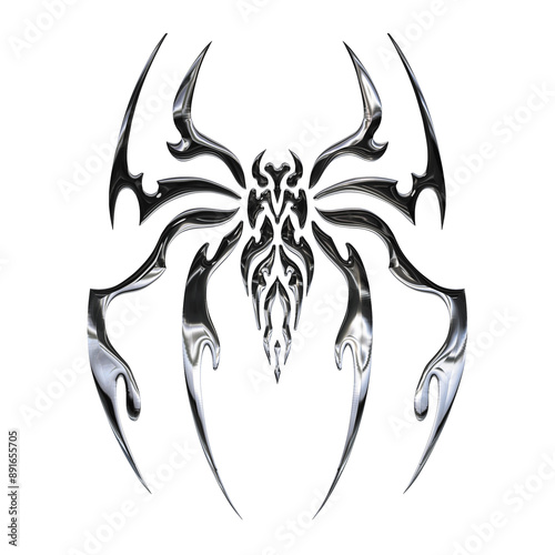 Tribal Spider Chrome Transparent Background 