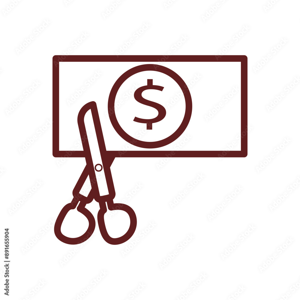 Discount Vector Line Maroon Icon Design Discount Vector Line Maroon Icon Design