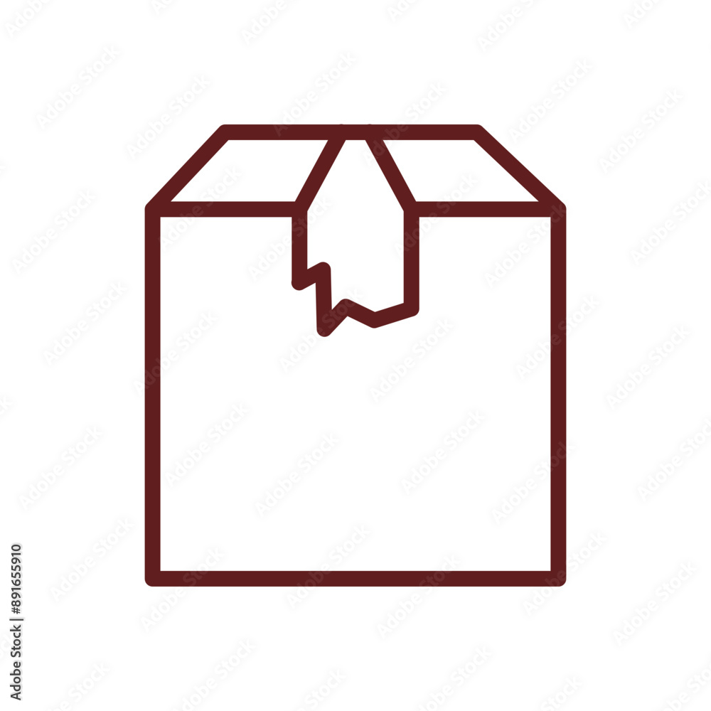 Delivery Box Vector Line Maroon Icon Design Delivery Box Vector Line Maroon Icon Design