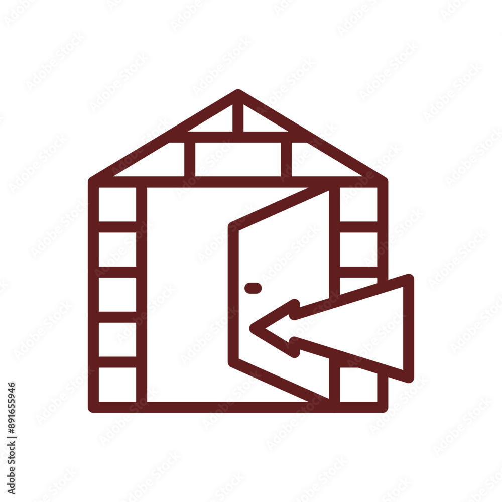 Checkin Vector Line Maroon Icon Design Checkin Vector Line Maroon Icon Design
