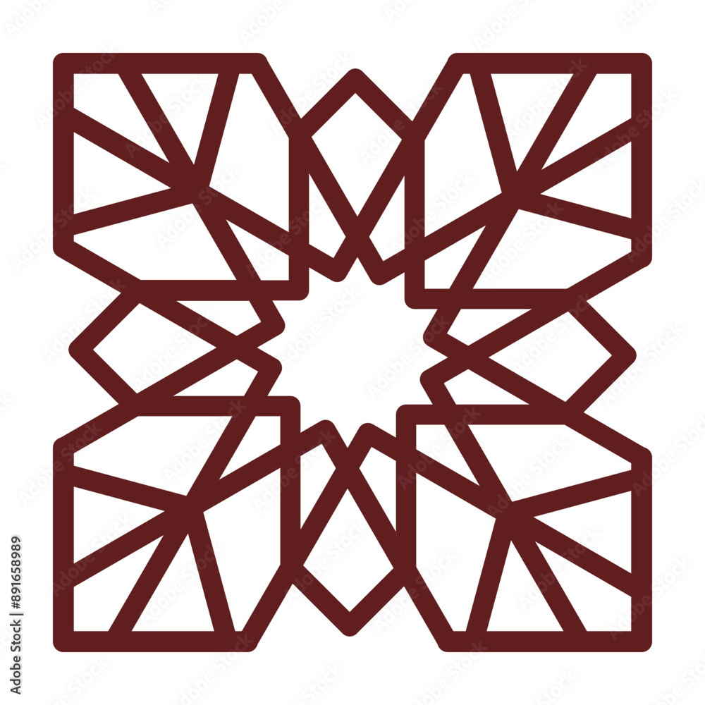 traditional islamic patterns Vector Line Maroon Icon Design traditional islamic patterns Vector Line Maroon Icon Design