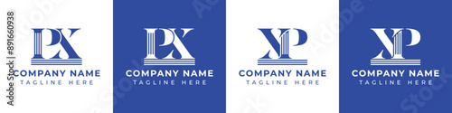 Letters PX and XP Pillar Logo Set, suitable for business with PX and XP related to Pillar