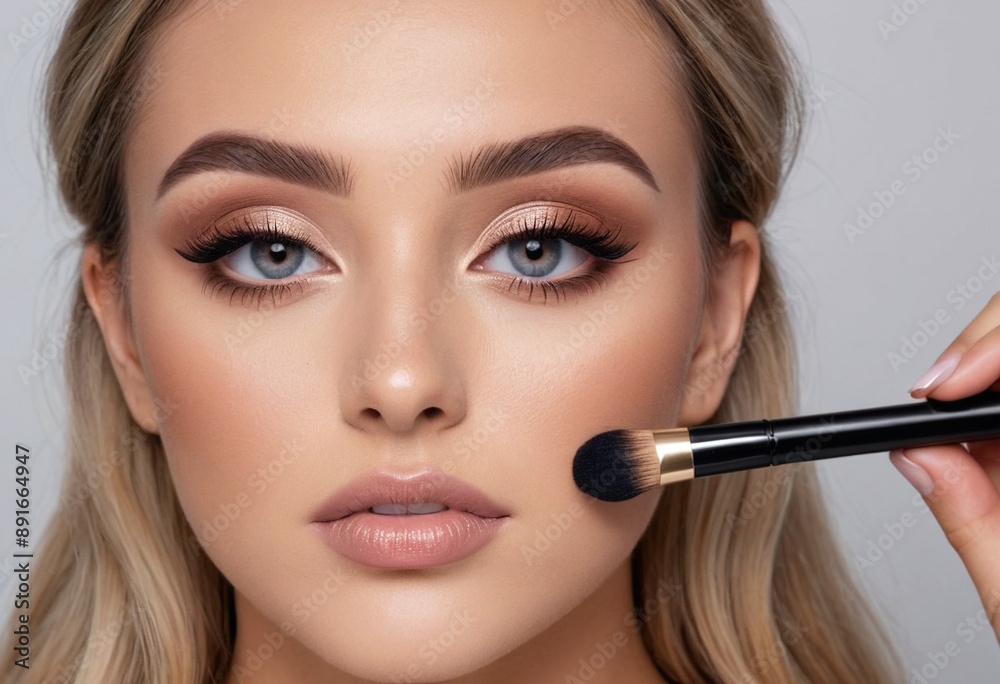 Influencer tests out a new makeup trend. Influencer tests out a new makeup trend.