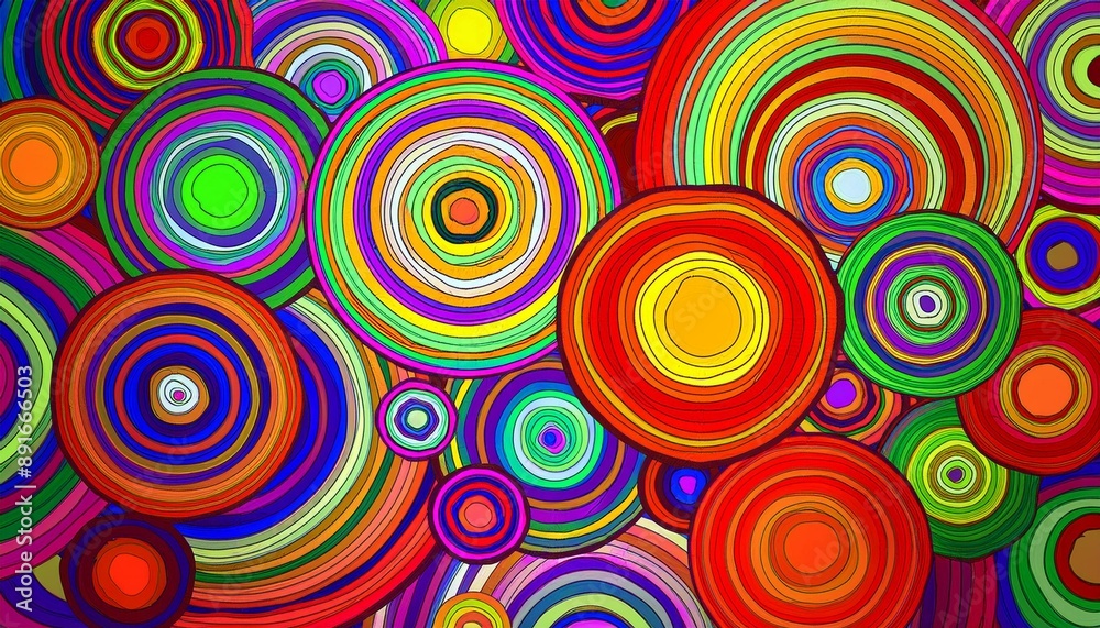 Abstraction, illustration of circles of different colors and sizes. Abstraction, illustration of circles of different colors and sizes.