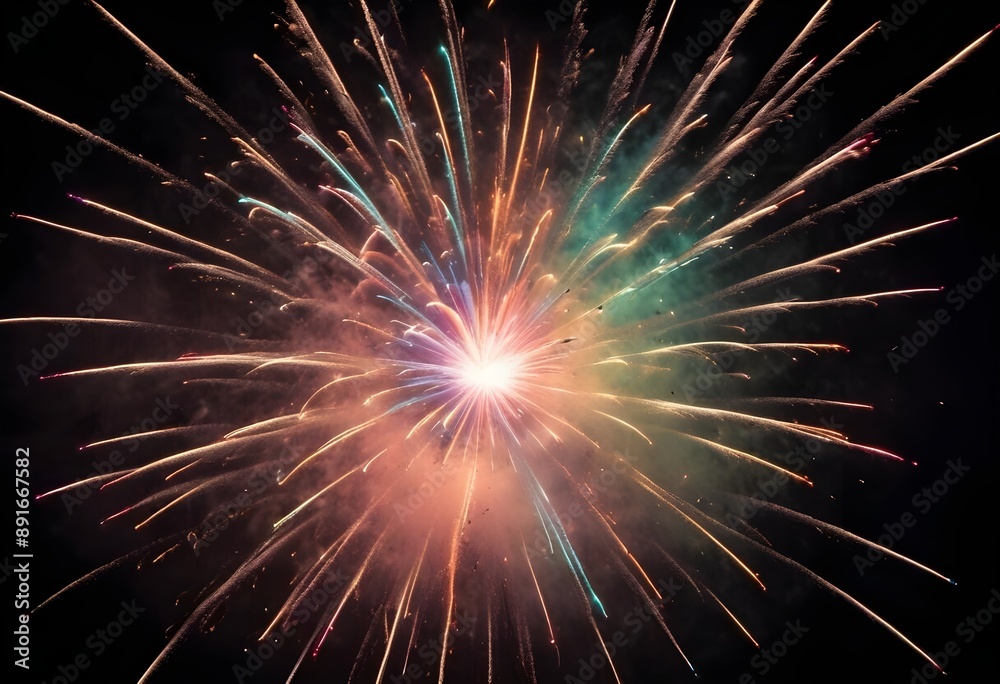 Fototapeta premium vibrant fireworks celebration