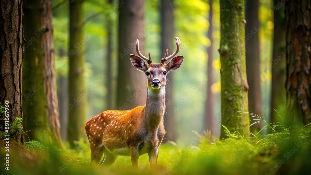 A serene deer blending into its natural woodland habitat, deer, woods, forest, nature, wildlife, animals A serene deer blending into its natural woodland habitat, deer, woods, forest, nature, wildlife, animals