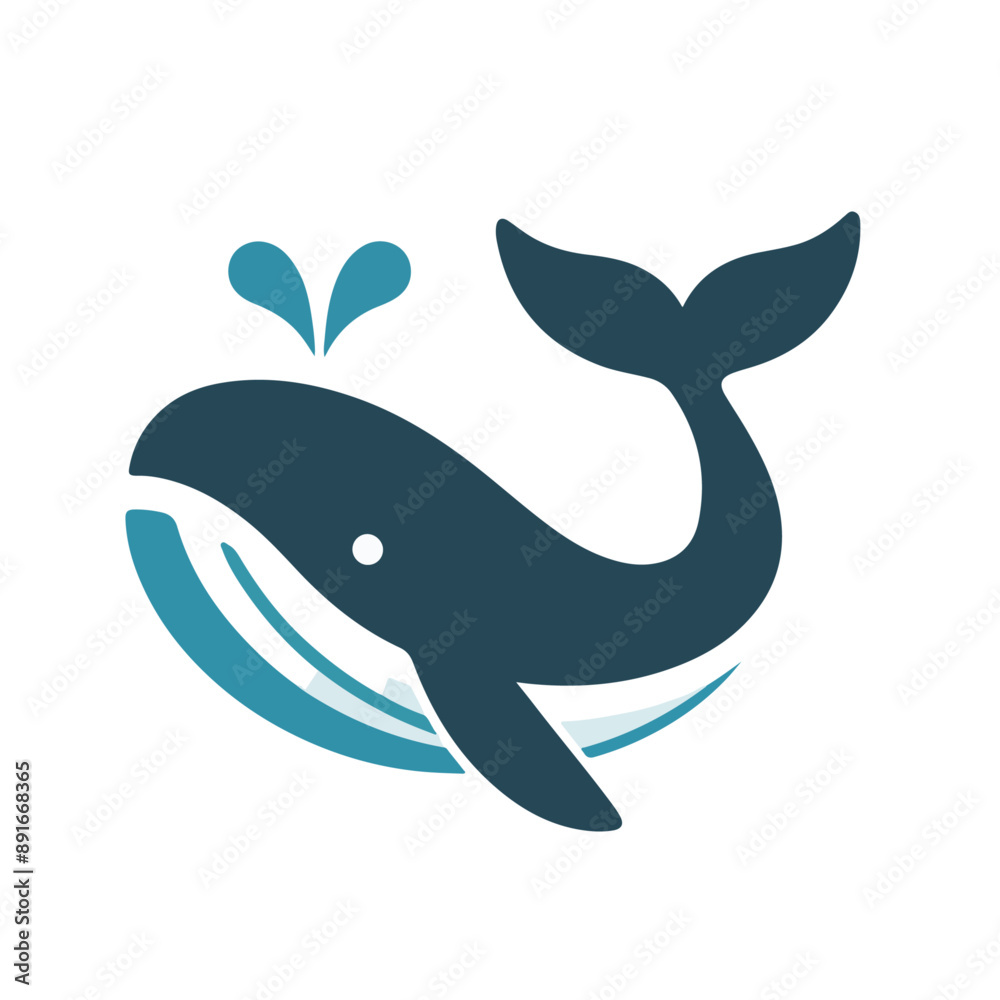 flat vector logo of a whale, flat logo of a cute whale flat vector logo of a whale, flat logo of a cute whale