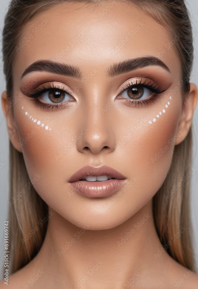 Influencer uses makeup to create a special effects look. Influencer uses makeup to create a special effects look.