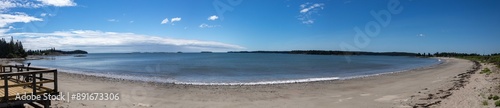 Fotografie Beach panorama at Roque Bluffs State Park