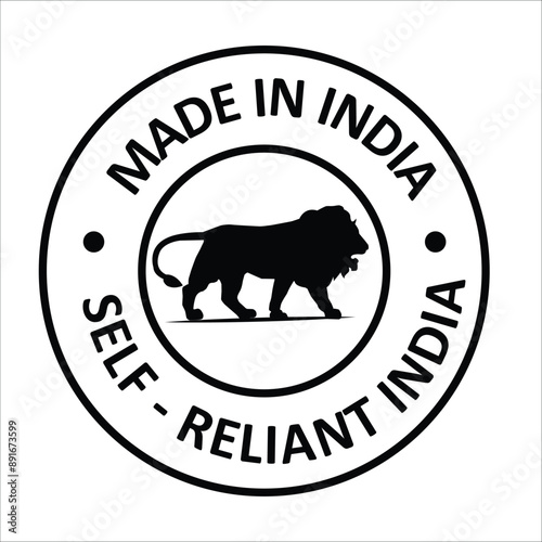 made in India, self reliant India stamp  vector illustration