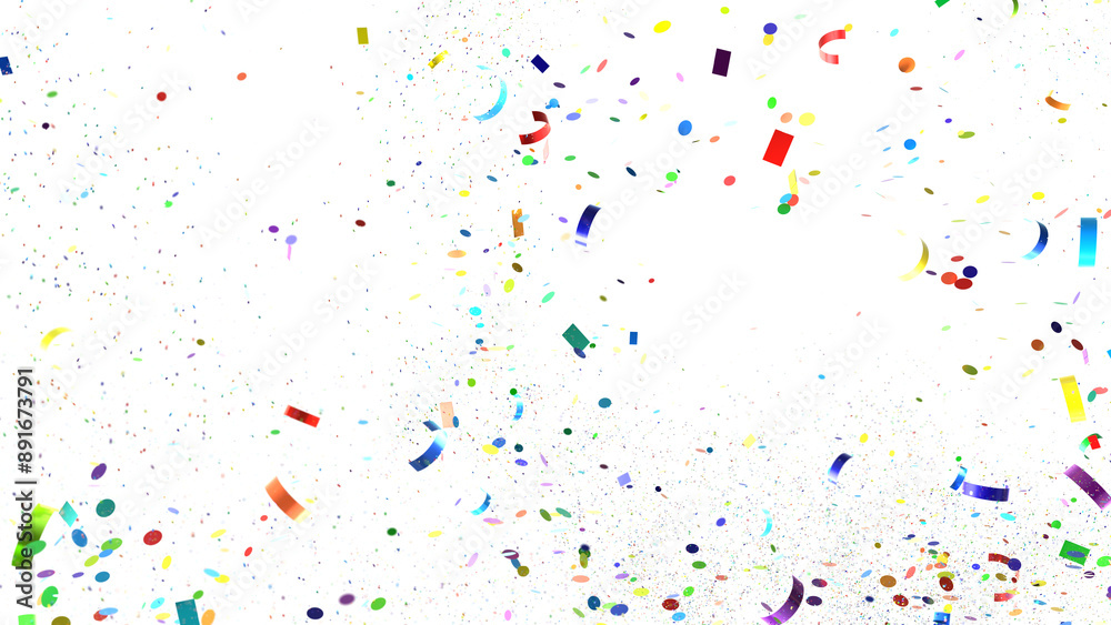 A burst of colorful confetti explodes against a black background A burst of colorful confetti explodes against a black background