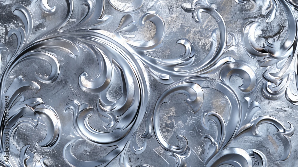 Silver Ornate Pattern. Silver Ornate Pattern.
