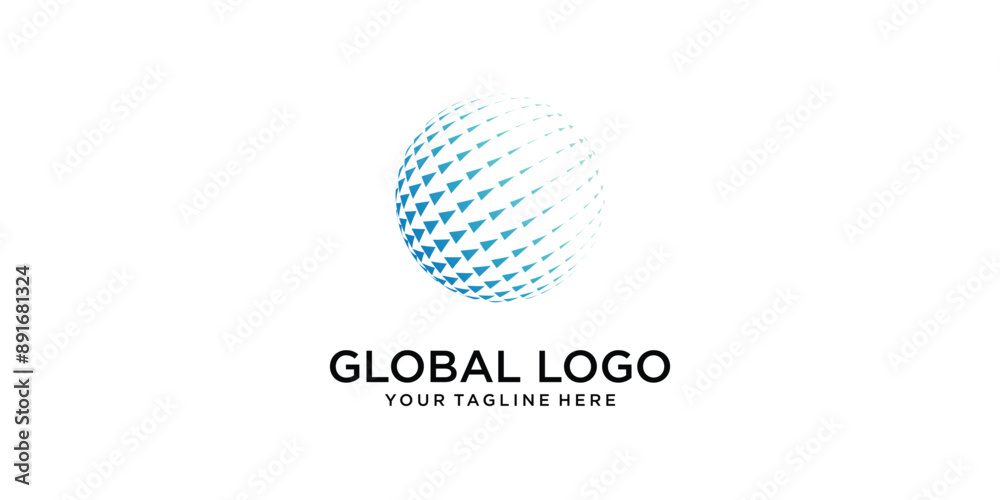 Creative global technology logo design with modern style , premium vector Creative global technology logo design with modern style , premium vector