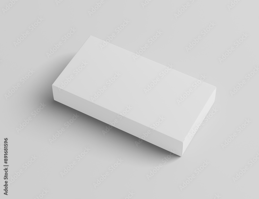 Pills Box Mock up On Isolated White Background, Package blister with round medicines pills on white background. Mock up template. 3D rendering 3D illustration