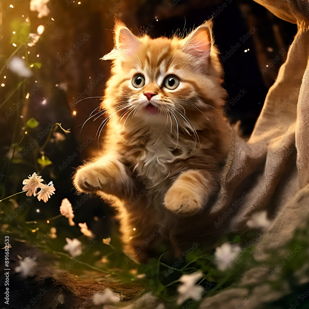 Obraz premium cat on the tree