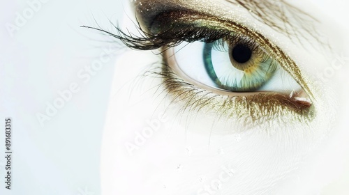 Wallpaper Mural closeup of a women eye macro shot .isolated on white background. Cosmetics isolated on white. Photo realistic photo. Torontodigital.ca