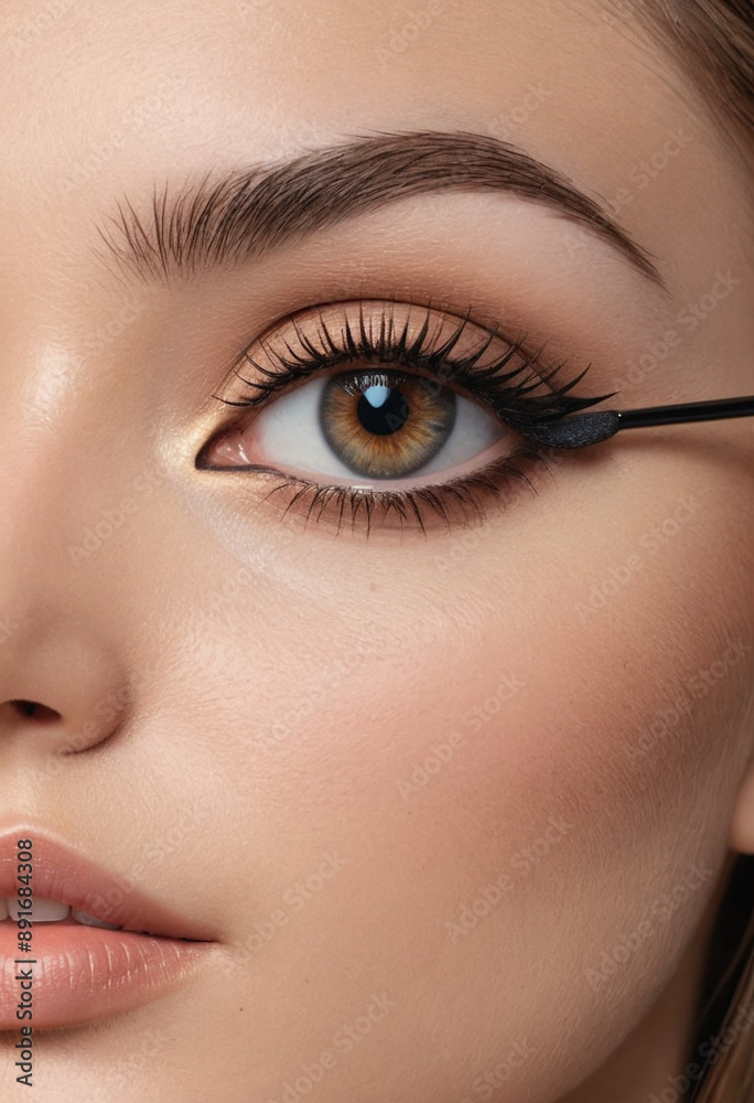 Fototapeta premium Create a comprehensive guide to achieving the perfect winged eyeliner. 