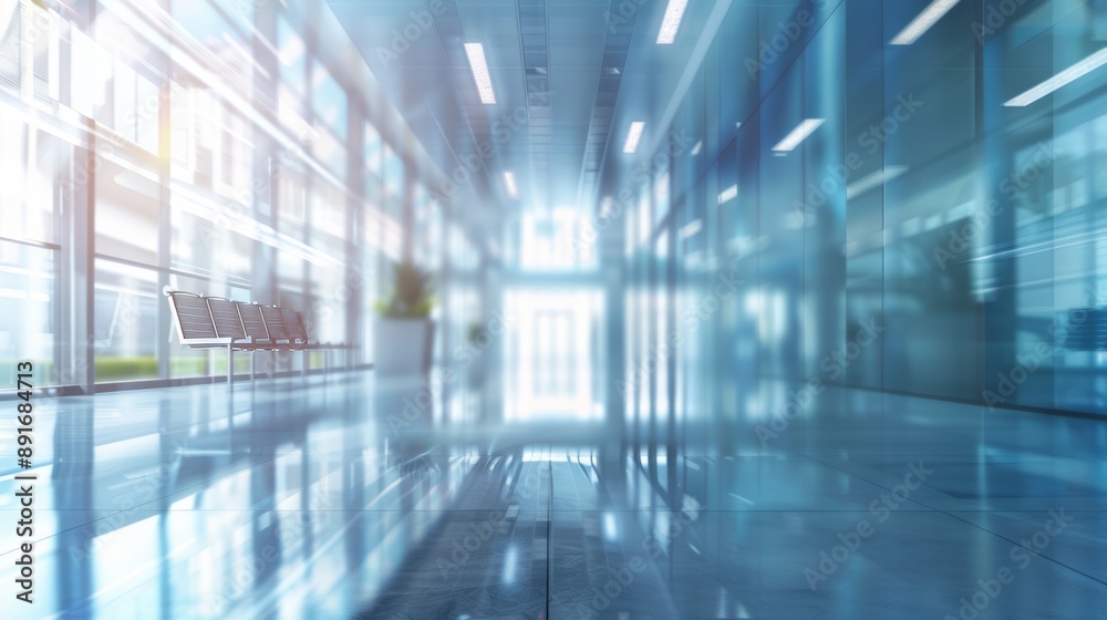 Modern business office building background with a blurred futuristic interior in a realistic photo Modern business office building background with a blurred futuristic interior in a realistic photo