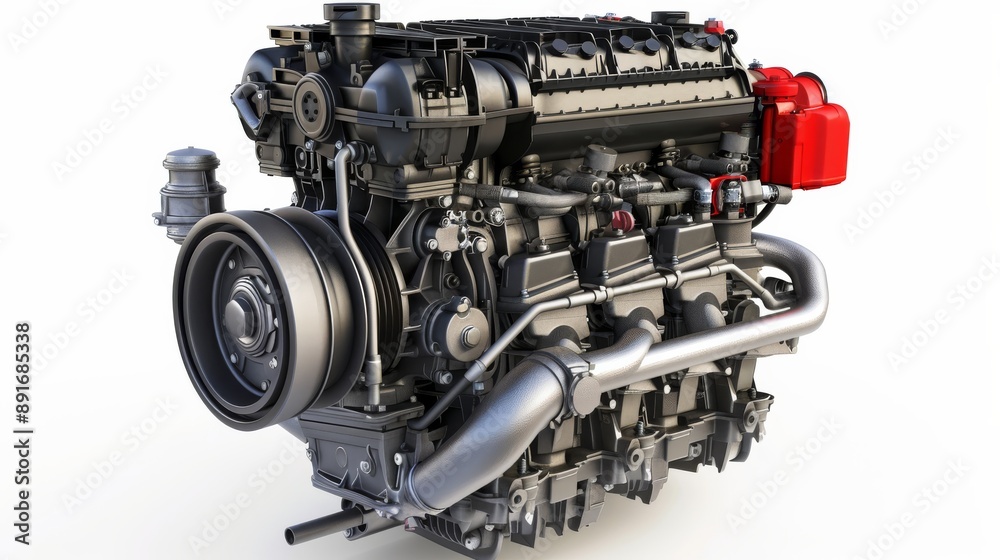 Automotive engine without shadow isolated on white background 3D. Vehicles isolated on white. Photo realistic photo. Automotive engine without shadow isolated on white background 3D. Vehicles isolated on white. Photo realistic photo.