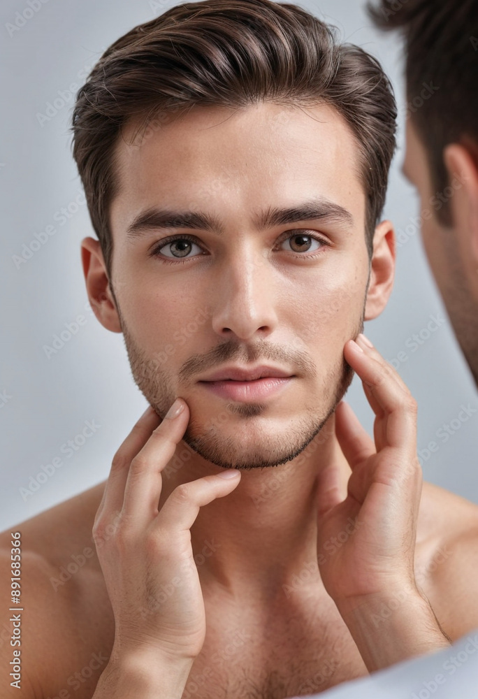 Fototapeta premium Develop a social media campaign targeting men interested in skincare. 