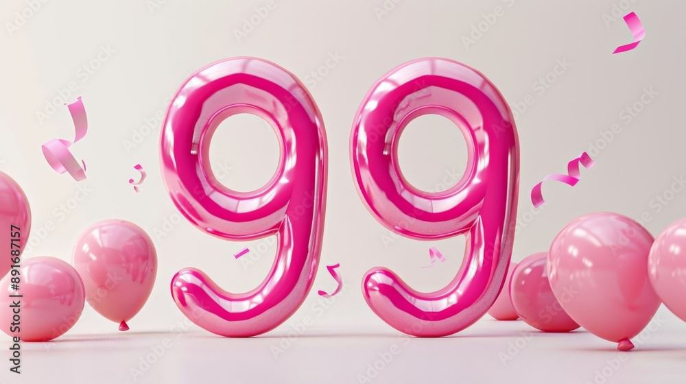 Cute 3d bold outline pink number design of 89 on white background. Party supplies isolated on white. Photo realistic photo. Cute 3d bold outline pink number design of 89 on white background. Party supplies isolated on white. Photo realistic photo.