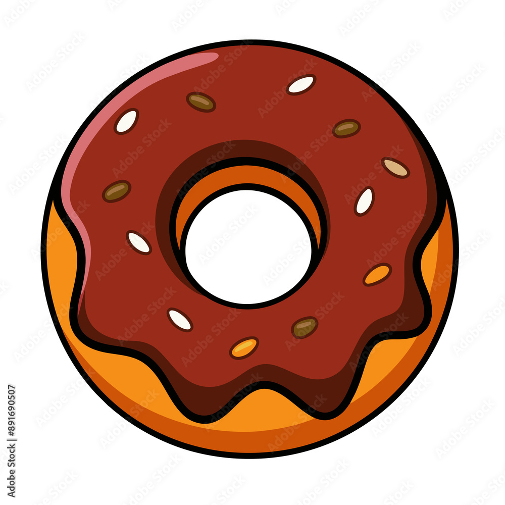 donut with chocolate glaze and sprinkles sits donut with chocolate glaze and sprinkles sits