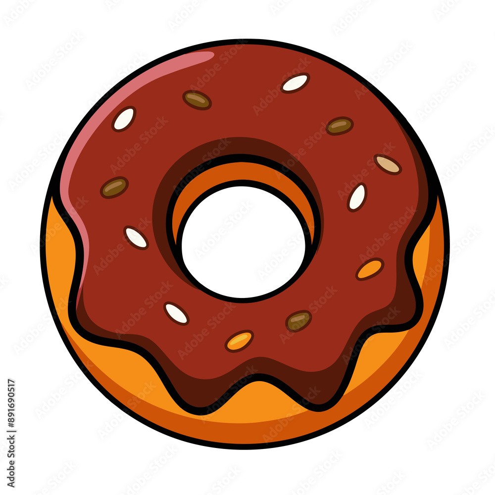 donut with chocolate glaze and sprinkles sits donut with chocolate glaze and sprinkles sits
