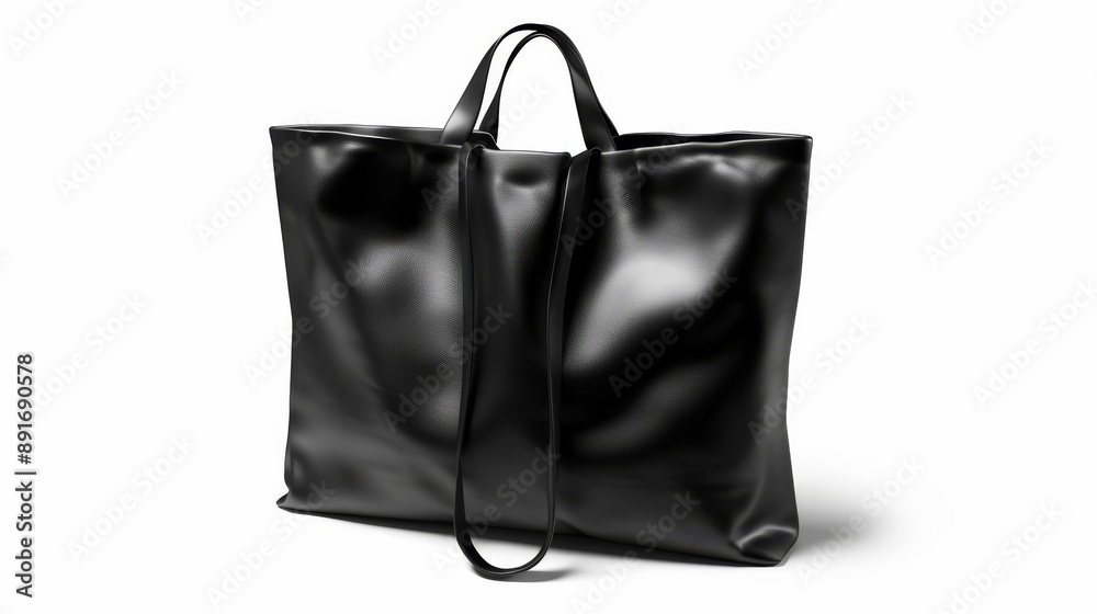 Black tote bag isolated on white background. Textiles isolated on white. Photo realistic photo. Black tote bag isolated on white background. Textiles isolated on white. Photo realistic photo.