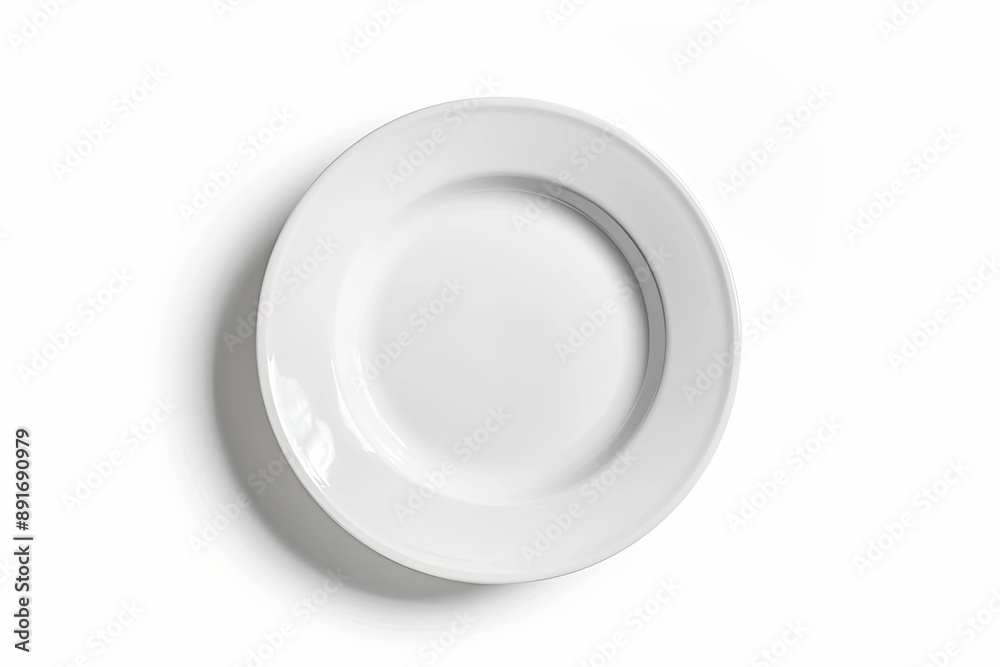 Empty plate Isolated on white background View from above Empty plate Isolated on white background View from above