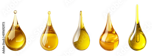 Panel kuchenny z motywem  olive oil yellow drops collection isolated on transparent or white background