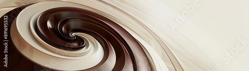 A captivating abstract artwork featuring a swirling blend of chocolate and cream hues, creating a mesmerizing visual effect.