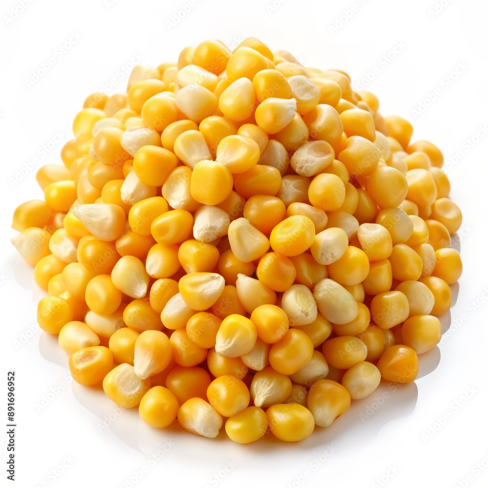 Corn Kernels on White Background Corn Kernels on White Background