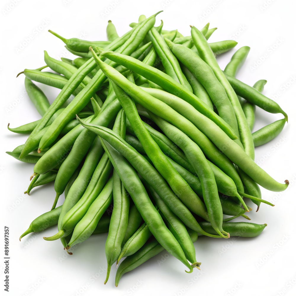 Pile of Fresh Green Beans Isolated on White Pile of Fresh Green Beans Isolated on White