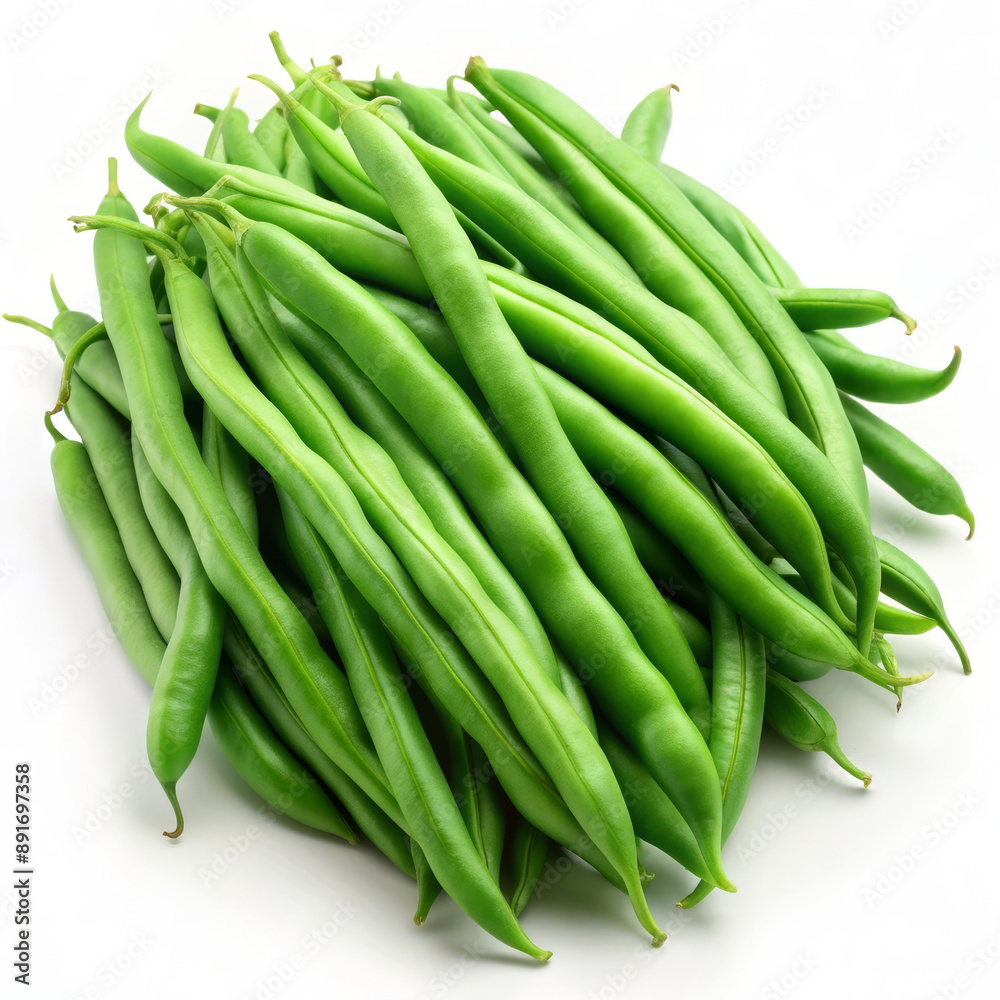Pile of Fresh Green Beans Isolated on White Pile of Fresh Green Beans Isolated on White