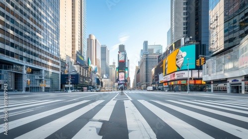 A city street with a large billboard in the background