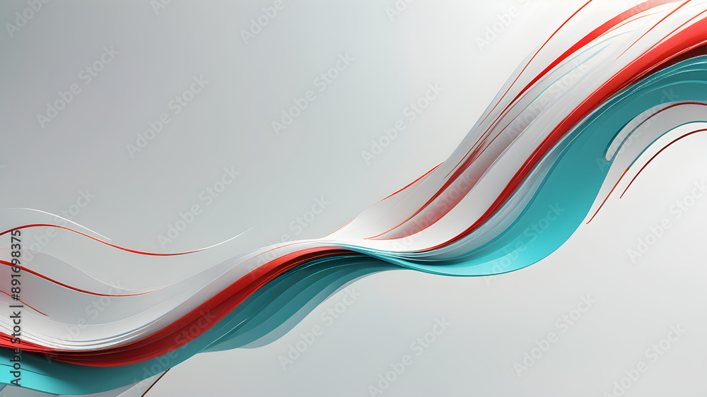 Fototapeta premium abstract white teal red wave having space for text ,banner poster web header backdrop design ,wallpaper