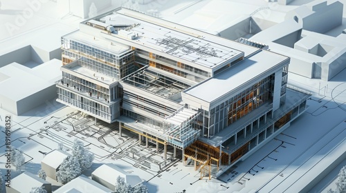 Fototapeta Naklejka Na Ścianę i Meble -  Visualizing a BIM model of a building.