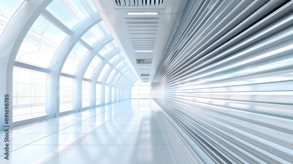 A large, empty, white room with a white wall and a white ceiling A large, empty, white room with a white wall and a white ceiling