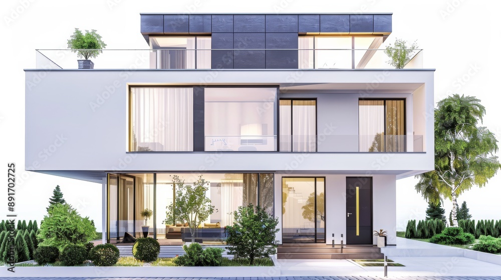 house modern contemporary style isolated on white background. Architecture styles isolated on white. Photo realistic photo. house modern contemporary style isolated on white background. Architecture styles isolated on white. Photo realistic photo.