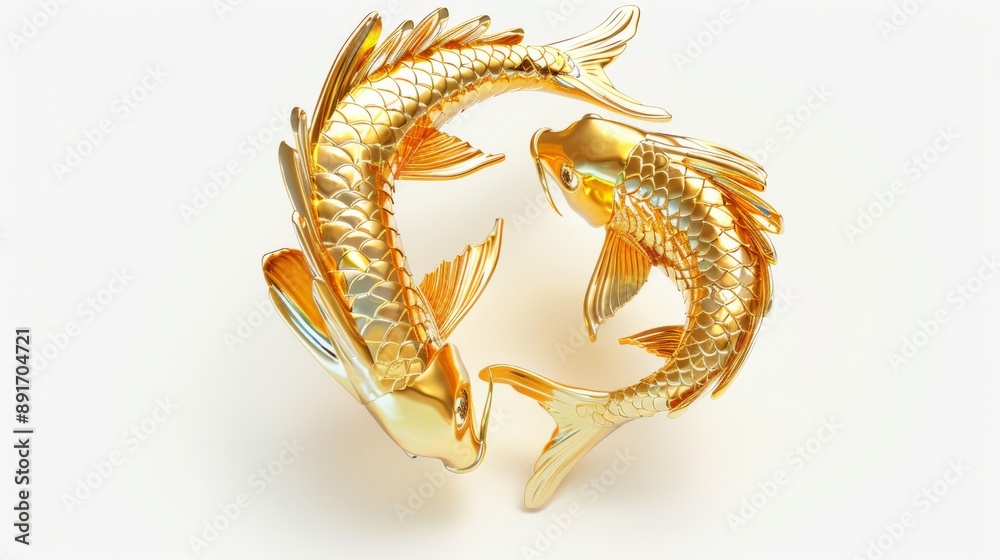 Isometric Left View Pisces Zodiac Symbol Glowing Gold Plate 2.5D Sculpture Icon Isolated on White Background for Horoscope, Astrology. Astronomy objects isolated on white. Photo realistic photo. Isometric Left View Pisces Zodiac Symbol Glowing Gold Plate 2.5D Sculpture Icon Isolated on White Background for Horoscope, Astrology. Astronomy objects isolated on white. Photo realistic photo.