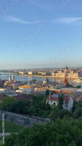 Wallpaper Mural Panoramic view of the Danube river and the Pest skyline. Budapest, Hungary Torontodigital.ca