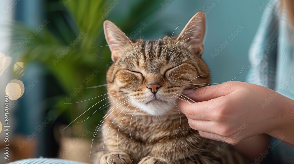 Image showcasing Instructional scene showing proper technique for trimming cat nails ...
