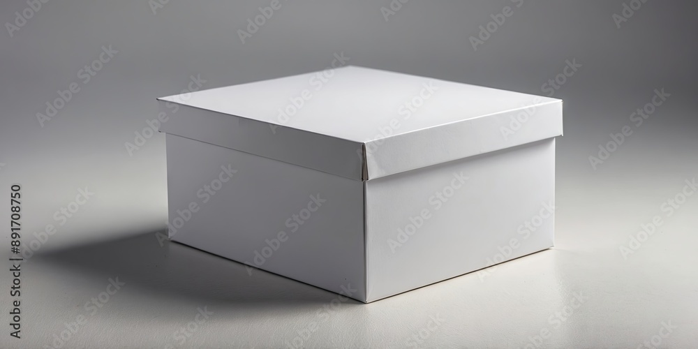 Two white empty boxes on a white surface Suitable for product mockups. Two white empty boxes on a white surface Suitable for product mockups.